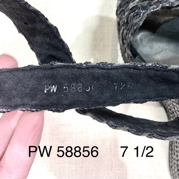 Stuart Weitzman Hoopla wedge in black braided leather platform espadrilles - Picture 10 of 10